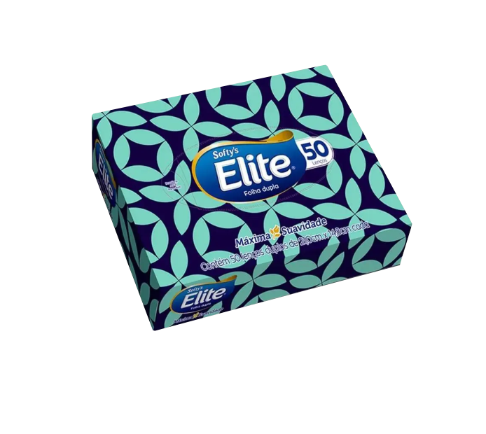 LENÇO ELITE  FOLHA DUPLA 50 50 LENÇOS DUPLO DE 2,10cm X 14,8cm 